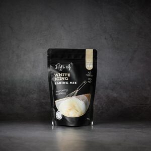 Lots of Baking White Icing Baking Mix – smooth white icing mix for cakes, cookies and slices.