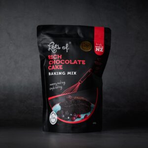 Lots of Rich Chocolate Cake Baking Mix made in New Zealand with all natural ingredients